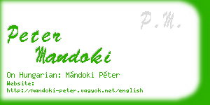 peter mandoki business card